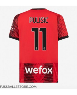Günstige AC Milan Christian Pulisic #11 Heimtrikot 2023-24 Kurzarm